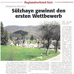 Sülzhayn gewinnt Naturpark-Preis 1999