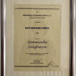 Sülzhayn gewinnt Naturpark-Preis 1999