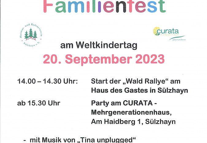Familienfest am Weltkindertag, dem 20. September 2023