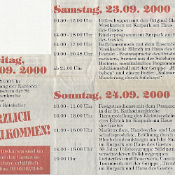 Sülzhayn feierte 1050-jähriges Bestehen - 22. bis 24. September 2000