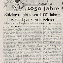 Sülzhayn feierte 1050-jähriges Bestehen - 22. bis 24. September 2000